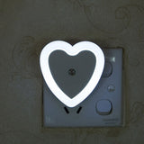 HULIANFU LED Night Light Mini Light Sensor Control 110V 220V EU US Plug Nightlight Lamp for Children Kids Living Roon Hearts Lights