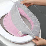 HULIANFU NEW Toilet Seat Mat Set Bathroom Universal Warm Soft Washable Closestool Mat Seat Case Winter Warmer Mat Pad Bidet Covers