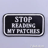 HULIANFU Patches On Clothes Stickers Hippie Rock Stripes Embroidered Patches For Clothing Iron On Patch Skull Biker Stripes for Jackets