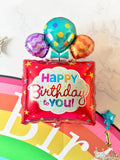 HULIANFU New large cake gift box donut popcorn shape aluminum film balloon wedding celebration birthday party scene decoration