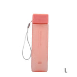 HULIANFU Square Frosted Water Cup Portable Leakproof With Rope Sports Cup Square Cup Bottles  Sports Cup with Portable Milk RopeWater Cup
