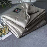 HULIANFU Summer Blanket Quilt Cool Feel Naked Sleep Solid Color Washable Antibacterial Air Condition Quilt Children Twin Queen Bedding