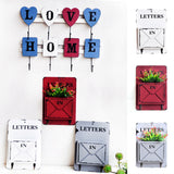 HULIANFU Vintage Wall Mount Mailbox Outdoor Mail Postal Letter Newspaper Organizer DIY Balcony Garden Mini Flower Pot Decor 18x4.5x26cm