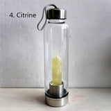 HULIANFU water bottle Drop Shipping Natural Crystal Point Healing Obelisk Wand Elixir Quartz Crystal Water Bottle To wand heals energy st
