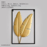 HULIANFU 2023 Nordic Metal Leaf Plant Wall Decor Wrought Iron Wall Hanging Non-perforated Wall Mural Living Room Bedroom Home Decoration Hot