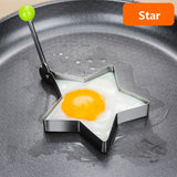 HULIANFU Stainless Steel 5Style Fried Egg Pancake Shaper Omelette Mold Mould Frying Egg Cooking Tools Kitchen Accessories Gadget Rings