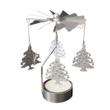 HULIANFU Silver Gold Candlesticks Rotating Romantic Rotation Spinning Carrousel Tea Light Candle Holder Dinner Wedding Bar Party