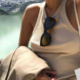 Casual Sport Tank Tops Women Stretchy Summer Ribber Solid Vest Y2k Shirts Female Off Shoulder Sexy Crop Tops