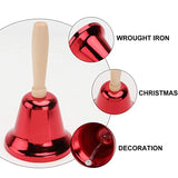 HULIANFU 2023 Christmas Hand Bell Santa Claus Jingle Bells  Gold Silver  School Handbell Restaurant Call Bell Service Supplies Xmas Decoration