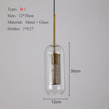 HULIANFU Sliver Bronze Loft Modern Pendant Light Glass Ball Hanging Lamp Kitchen Light Fixture Dining Hanglamp  Living Room Luminaire