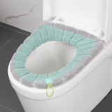 HULIANFU NEW Toilet Seat Mat Set Bathroom Universal Warm Soft Washable Closestool Mat Seat Case Winter Warmer Mat Pad Bidet Covers