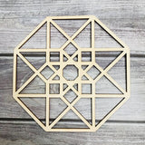 HULIANFU Tree of Life Wood Wall Hanging Laser Cut Wooden Wall Art Sacred Geometry Yoga Studio Unique Handmade Spiritual Gift Home Decor