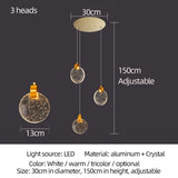 HULIANFU Modern led pendant golden villa staircase living room home decoration chandelier shopping mall crystal rope Chandelier