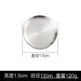 HULIANFU Korean stainless steel thickened disc Golden Cafe Tray Fruit Plate Cake Plate Bone Dish Dish Dish Shallow Plate