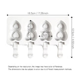 HULIANFU Silicone Ice Cream Mold DIY Homemade Popsicle Moulds Freezer 4 Cell Small Size Ice Cube Tray Popsicle Barrel Makers Baking Tools