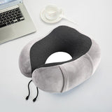 HULIANFU U Shaped Memory Foam Neck Pillows Soft Travel Pillow Massage Neck Pillow Sleeping Airplane Pillow Cervical Healthcare Bedding
