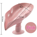 HULIANFU Leaf Shape Soap Box Drain Soap Holder Bathroom Accessories Suction Cup Soap Dish Tray Soap Dish for Bathroom Soap Container