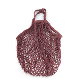 HULIANFU Portable Reusable Grocery Bags Fruit Vegetable Bag Washable Cotton Mesh String Organic Organizer Handbag Short Handle Net Tote