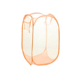 HULIANFU Orange Laundry Basket Buggy Bag Foldable Japanese Color Net Laundry Basket Debris Basket Storage Basket Clothing Storage