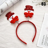 HULIANFU 2023 Christmas Headbands Santa Tree Elk Antlers Headband Kids Adult Headwear Reindeer Ornaments Christmas Decor Party Cosplay Gifts