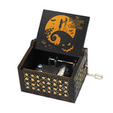 HULIANFU New Black Castle In The Sky Queen  Music Box Wooden Music Box Birthday Gift Antique Carved Wooden Handle