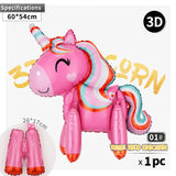 HULIANFU Unicorn Balloon Decoration Happy Birthday Party Supplies Foil Letter Balloon Globos Balony Banner Streamer Baby Shower Balloons