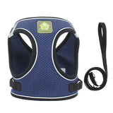 HULIANFU Nylon Mesh Puppy Cat Harnesses Vest Reflective Dog Harness and Leash Set for Chihuahua Pug Small Medium  Walking Lead Leash