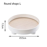 HULIANFU Storage Tray Home Decor Organizer Decorations Trays Candle Holder Wooden Tray for Perfume Vanity Coffee Table Food Plates