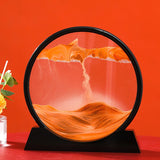 HULIANFU Moving Sand Art Picture Round Glass 3D Deep Sea Sandscape In Motion Display Flowing Sand Frame Sand Painting