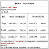 HULIANFU Topfinel Bedding Sets 100%Pure Cotton Soft Comforter Pattern Duvet Cover Pillow Shams Bedding Cover Double Single 3 PCS Bed Set