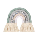 HULIANFU Lines Macrame Rainbow Hanging Ornament DIY Rope Handmade Woven Wall Decor Baby Girls Room Decor Home Nursery Decor