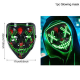 HULIANFU LED Halloween Mask Luminous Glow In The Dark Mascaras Halloween Party Costume Cosplay Masques Horror Props Neon light Masquerade