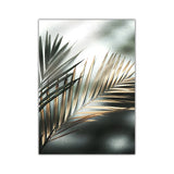 HULIANFU Nordic Wall Art Golden Palm Leaf Plant Canvas Painting Poster Print Botanical Scandinavian Decoration Picture Artwork Home Decor