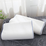 HULIANFU Memory Foam Bed Orthopedic Pillow for Neck Pain Sleeping with Embroidered Pillowcase 60*30cm