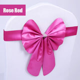 HULIANFU Wedding Ceremony Decor 10 Pieces Red Blue Already Bow Tie Hotel Banquet Chair Sash Band Conference Event Birthday Party Favor