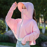 Hulianfu Women Sunscreen Hat Ice Silk Clothing Summer Big Edge Outdoor Shirt Short Coat Uv Protection Boy Hat Sun?hat New