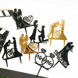 HULIANFU Wedding Cake Topper Acrylic Bride to be Cake Decorations Mariage Anniversary Birthday Party Baking Dessert Cake Top Flag Cupcake
