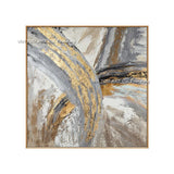 HULIANFU New Design High Quality Hand-painted Modern Golden Oil Painting on Canvas Modern Art Oil Painting for All Kinds of Wall Decor