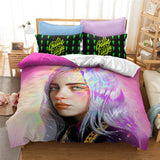 HULIANFU Popular Billie Pattern Duvet Cover Set Pillowcase Printed Bedding Set Single Double Twin Full Queen King Size for Bedroom Decor