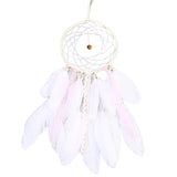 HULIANFU Mini Car Dream Catcher Beaded Natural Feathers Handcraft Chic Hanging Ornaments Mirror Room Bedroom Wall Decor