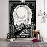 HULIANFU Mandala Tapestry White Black Sun And Moon Tapestry Wall Hanging Tarot Hippie Wall Rugs Dorm Decor Blanket