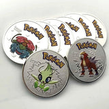 HULIANFU Pocket Monsters Gold Silver Coins Japanese Pokemon Anime Movie Around Coins Children's Cartoon Toys Small Gifts