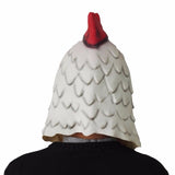 HULIANFU White Latex Rooster Adults Mad Chicken Cockerel Mask Halloween Scary Funny Masquerade Cosplay Mask Party Mask