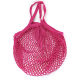 HULIANFU Portable Reusable Grocery Bags Fruit Vegetable Bag Washable Cotton Mesh String Organic Organizer Handbag Short Handle Net Tote