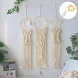 HULIANFU Macrame Dream Catcher Boho Home Decor Moon Ramadan Decoration Macrame Wall Hanging Baby Nordic Room Decoration Kids Nursery