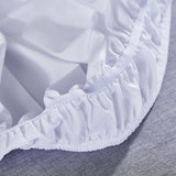 HULIANFU Pleated Bed Skirt Single and Double Dustproof  Cover Surrounding ding Plain Elastic Band  Apron