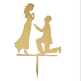 HULIANFU Wedding Cake Topper Acrylic Bride to be Cake Decorations Mariage Anniversary Birthday Party Baking Dessert Cake Top Flag Cupcake