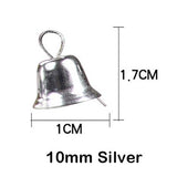 HULIANFU 2023 1cm 2cm mini Gold Silver jingle Bell Christmas tree Decoration Pet Hanging Metal Bell DIY Handmade Bell Crafts Accessories