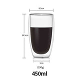 HULIANFU JANKNG Heat-Resistant Double Wall Glass Cup Beer Coffee Cup Set Handmade Beer Tumbler Mug Tea Whiskey Mugs Transparent Drinkware