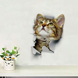 HULIANFU Toilet Stickers 3D Cat Vivid Wall Sticker  Fashion Lovely Animal Pvc Waterproof Decal For Bathroom Toilet Kicthen Decorative